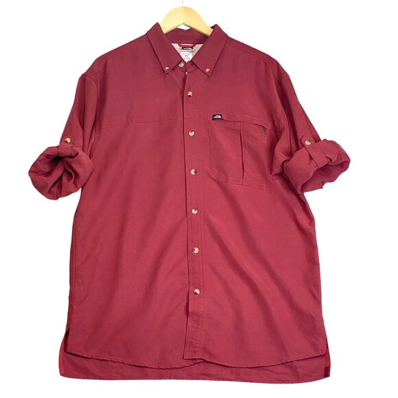 The North Face Red Syncline Long-Sleeve Collared Button-Up Shirt Outdoor Size M - Picture 3 of 9